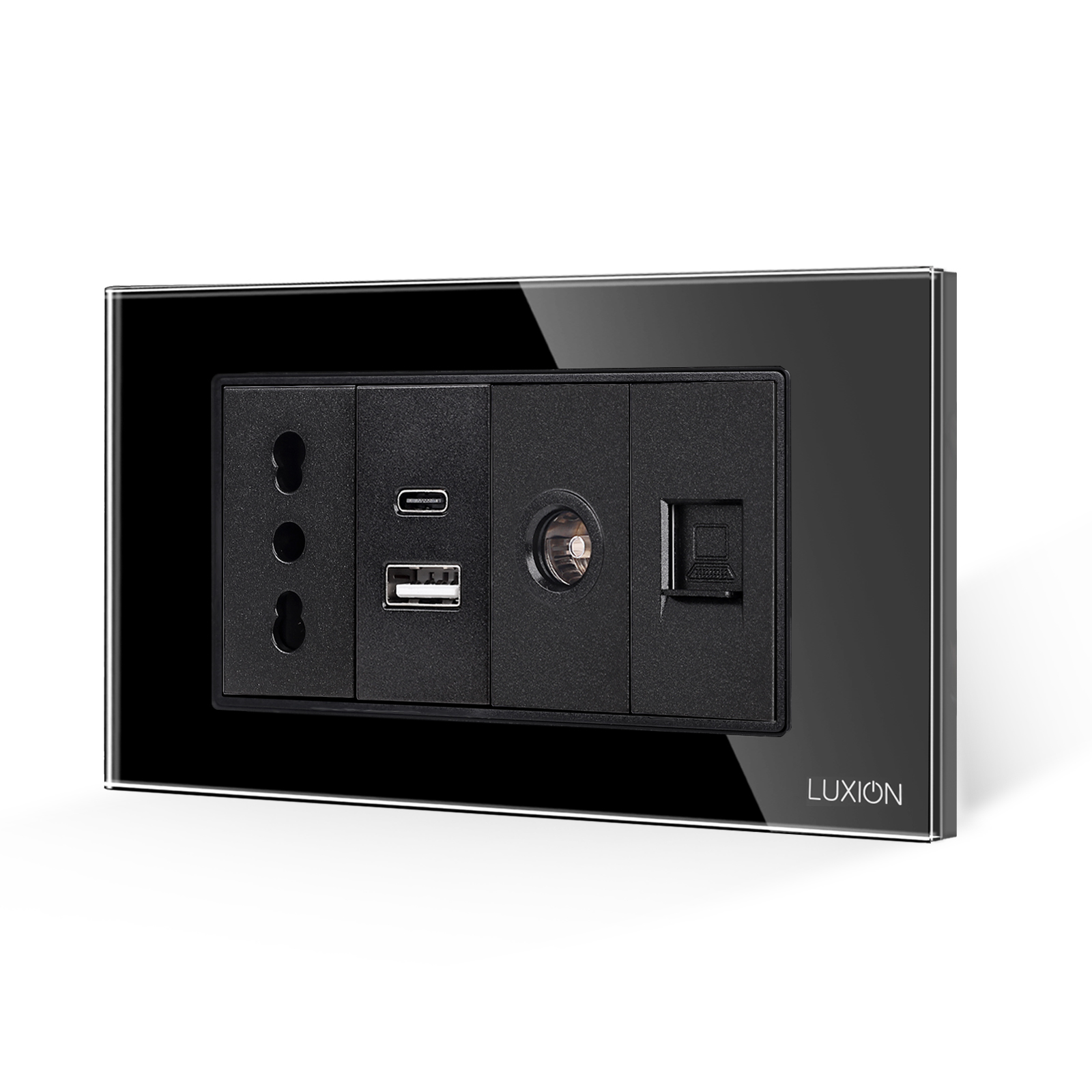 Priza Luxion 4M TV+Net+USB Rama Sticla - imagine 5