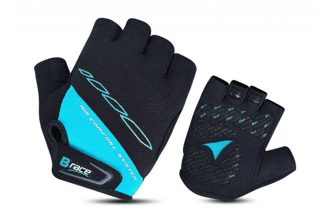 Mănuși B-Race Gel Negru/Turcoaz L | Protecție Profesională