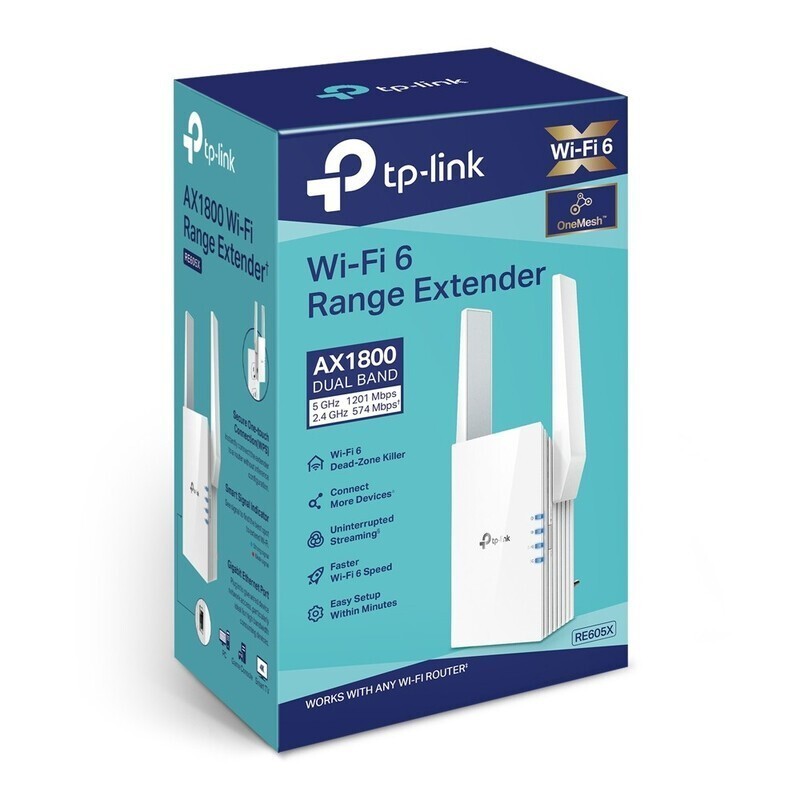 Range Extender TP-LINK RE605X AX1800 WiFi 6 - Acoperire Complete - imagine 2
