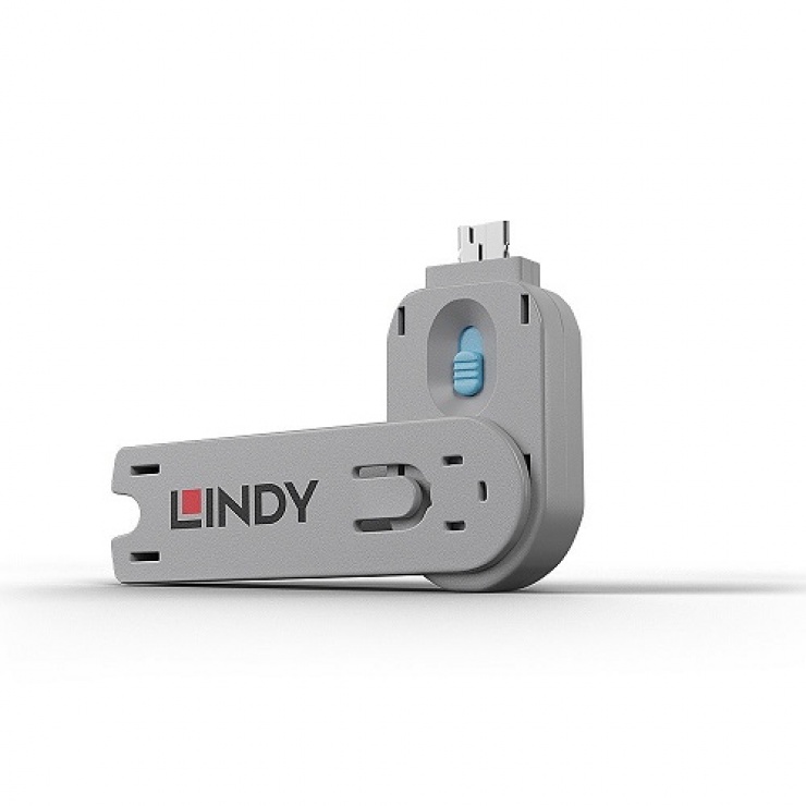 Cheie Blocare Port USB-A Lindy, Albastru