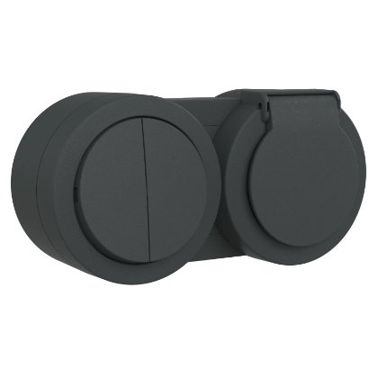 Comutator + priză Schuko cu capac Ovivo OV00966 IP54