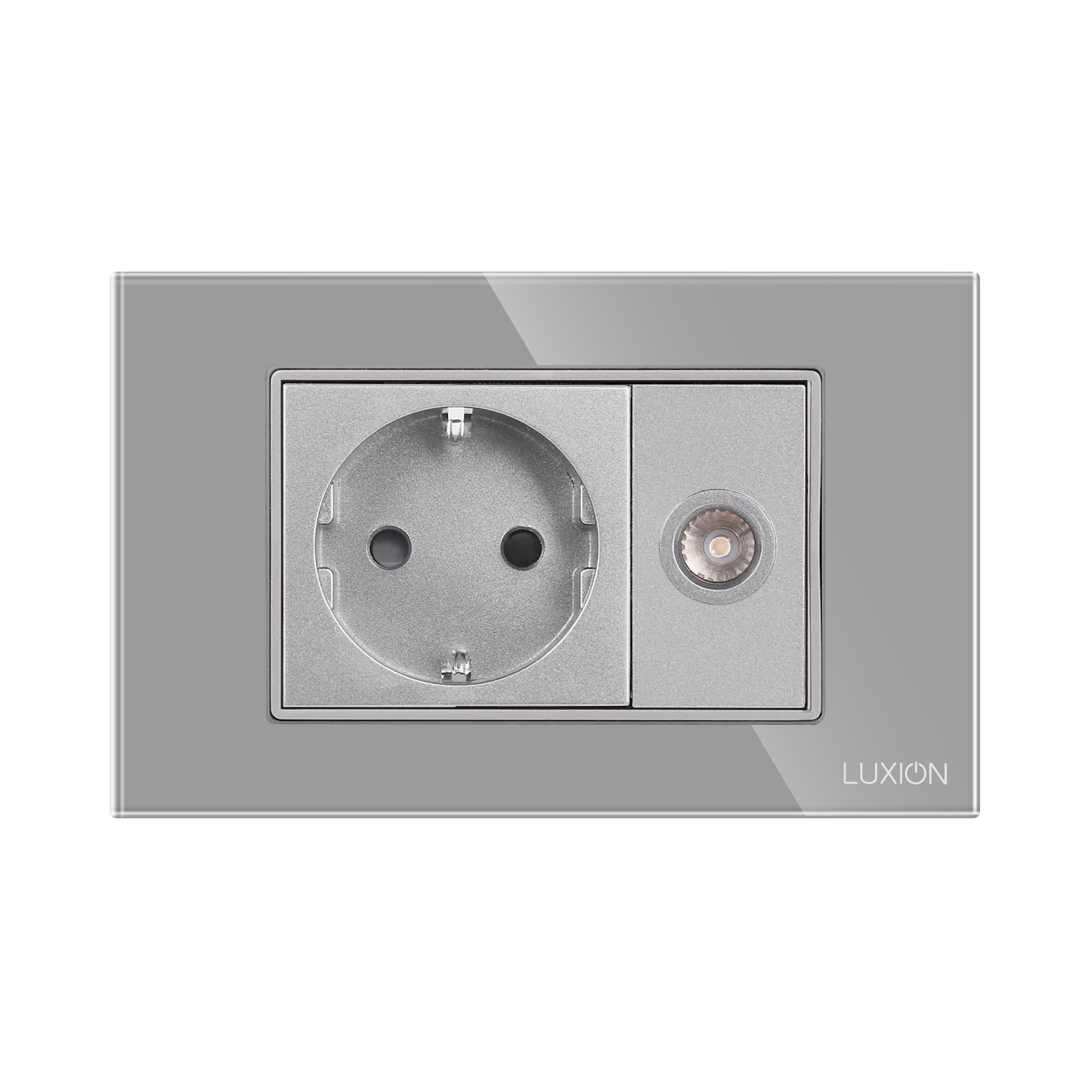 Priza Schuko + Priza TV cu Rama din Sticla LUXION, 3M - imagine 13