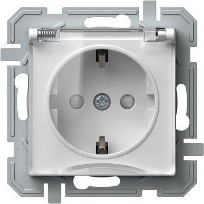 Priză SCHUKO TEM Logiq 16A, Alb+Transparent