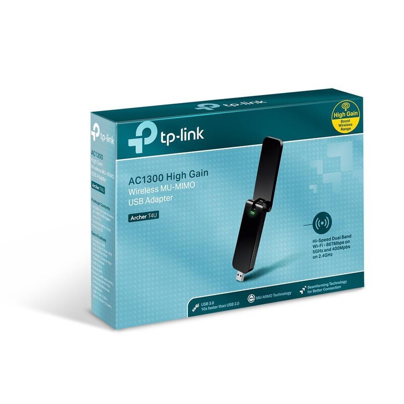 Adaptor Wireless TP-LINK Archer T4U AC1300 Dual-Band USB 3.0