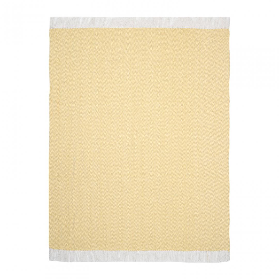 Pled Cuvertură Zig Yellow 160x200 cm - Bumbac Premium - imagine 8