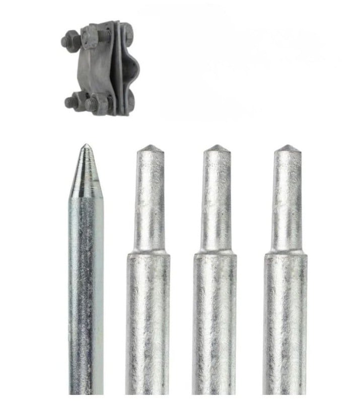 Set tarusi impamantare Admira, 16x1500 mm, otel galvanizat, extensibil, conector platbanda, protectie trasnete, 655EISET3