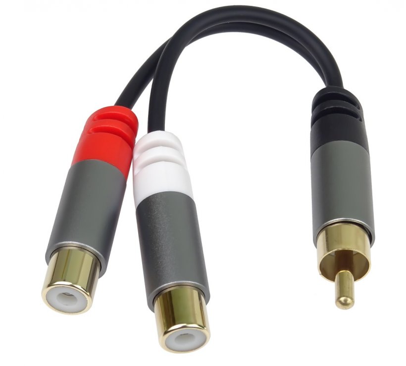 Adaptor Audio RCA la 2x RCA OEM, 15cm, Metal