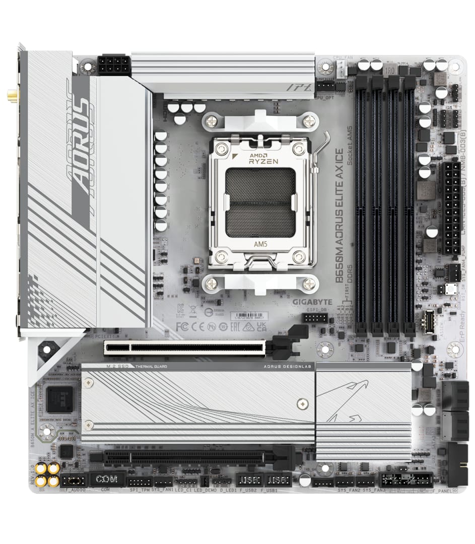 Placa de Baza Gigabyte B650M AORUS ELITE AX ICE AM5 mATX - imagine 6