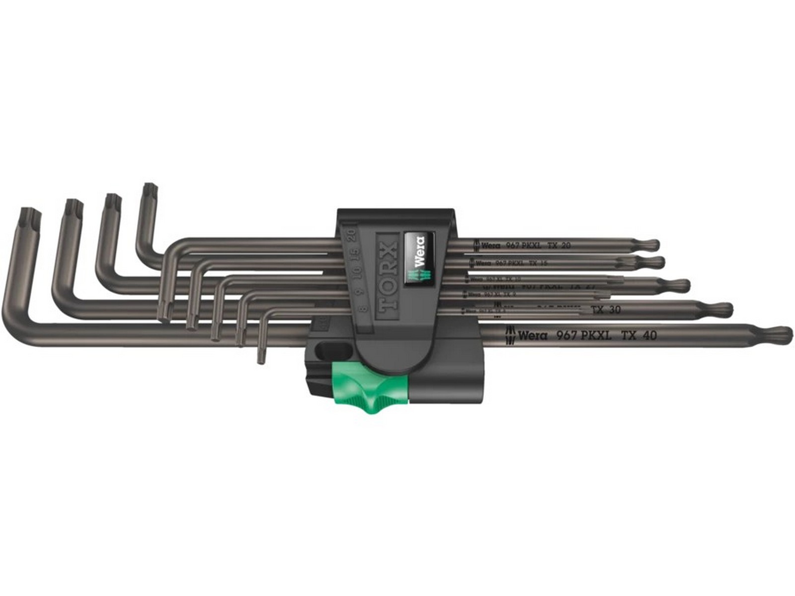 Set chei unghiulare TORX Wera 967/9, 9 piese, cap sferic
