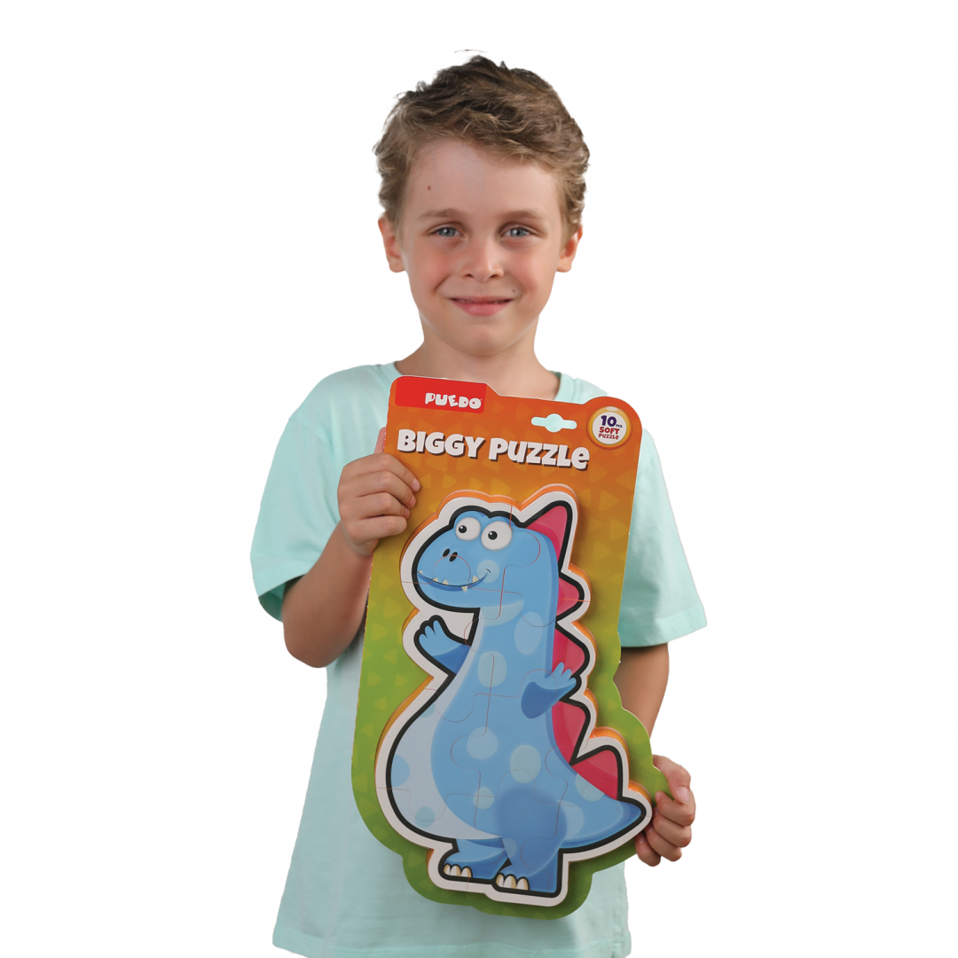 Puzzle Maxi 10 Piese Albastru - Joc Educativ Copii - imagine 2