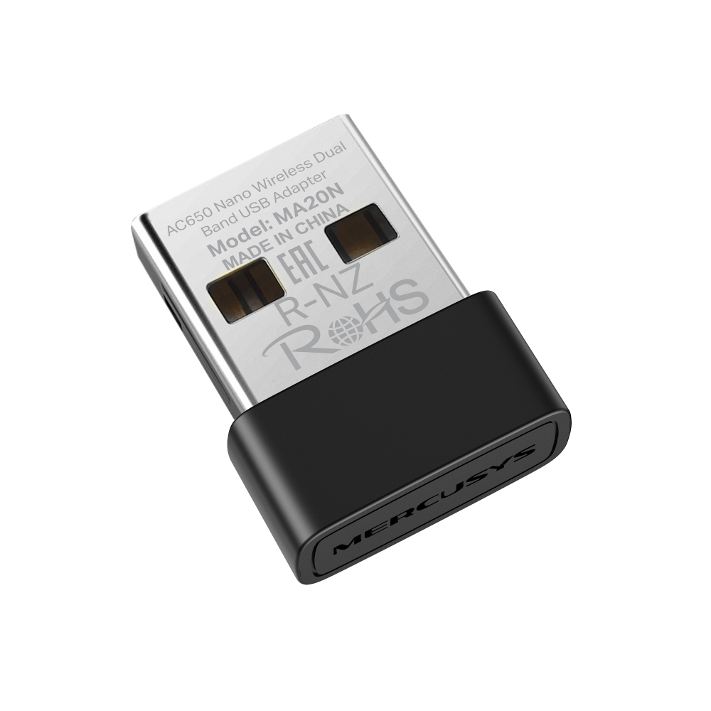 Adaptor Wireless Mercusys MA20N Dual Band AC650 - USB Nano - imagine 2