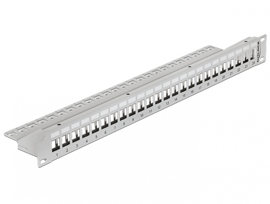 Patch Panel 19" 24 Porturi Keystone Gri Delock