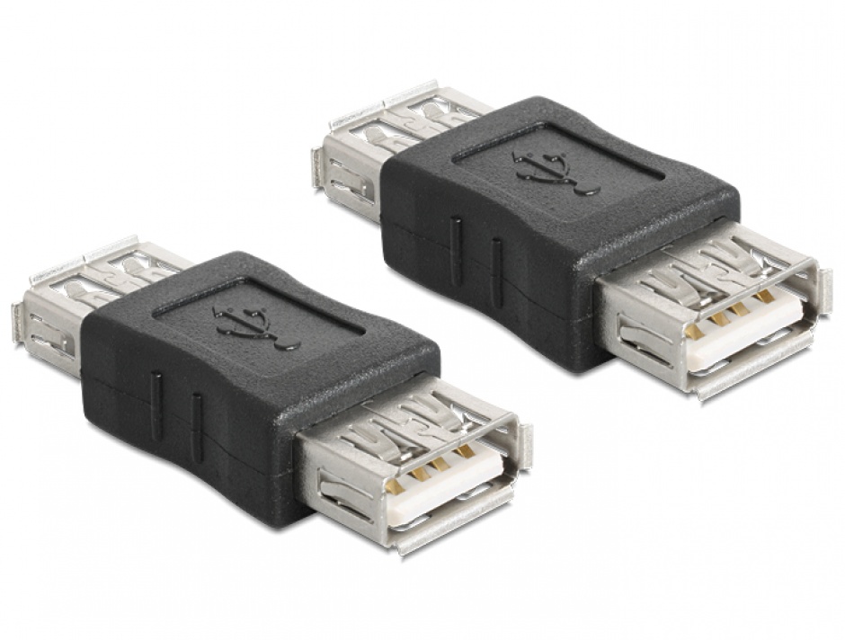 Adaptor USB 2.0 M-M Delock 65012, Negru