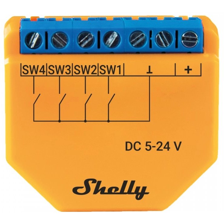 Shelly Plus I4 DC: Modul Wi-Fi 4 Canale Smart Home