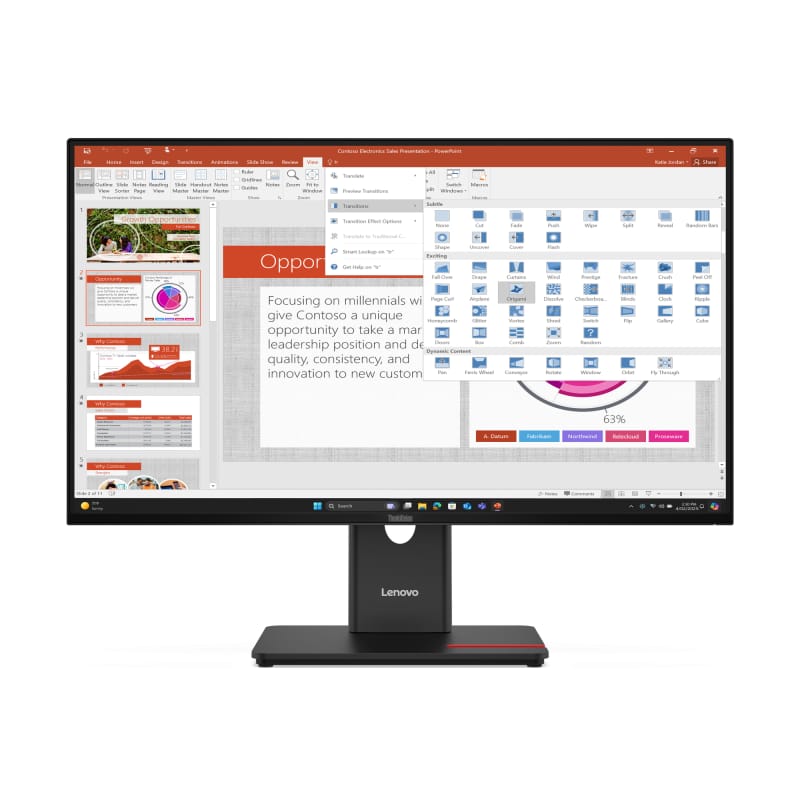 Monitor Lenovo ThinkVision T27-40 27" IPS FHD 120Hz Profesional - imagine 2