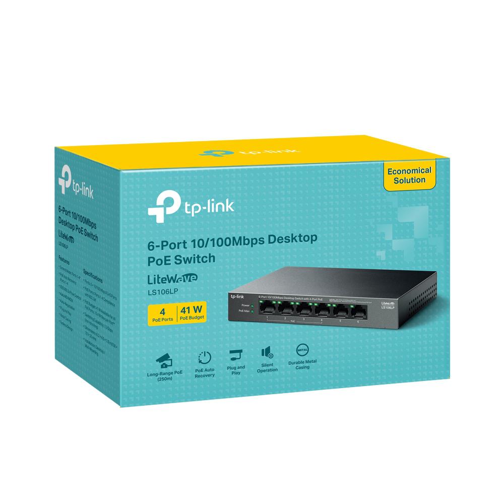 Switch TP-Link LS106LP 6 Porturi PoE+ | Extindere 250m - imagine 4