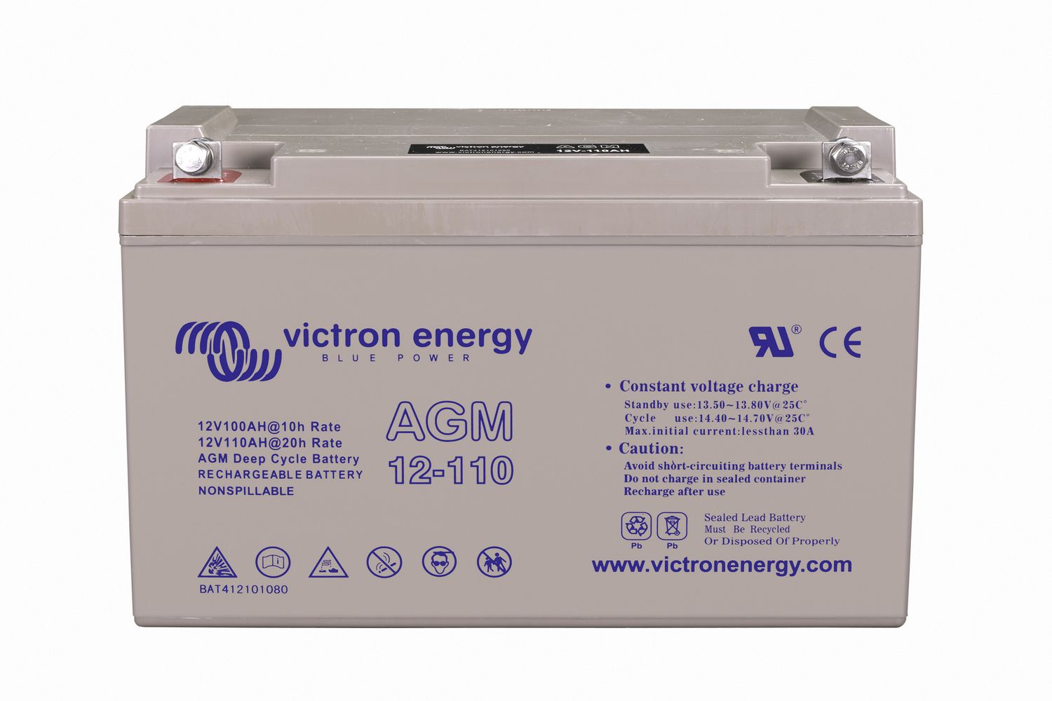 Acumulator Victron AGM 12V 110Ah Deep Cycle - Fără Întreținere - imagine 2