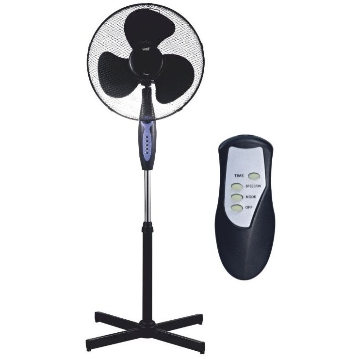 Ventilator cu picior Well 43 cm, 45W, cu telecomandă