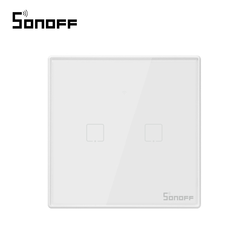 Sonoff T2EU2C Touch WiFi, Control Mobil, Dublu