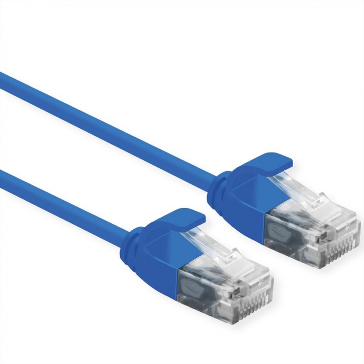 Cablu Roline Cat 6A Slim 2m Albastru
