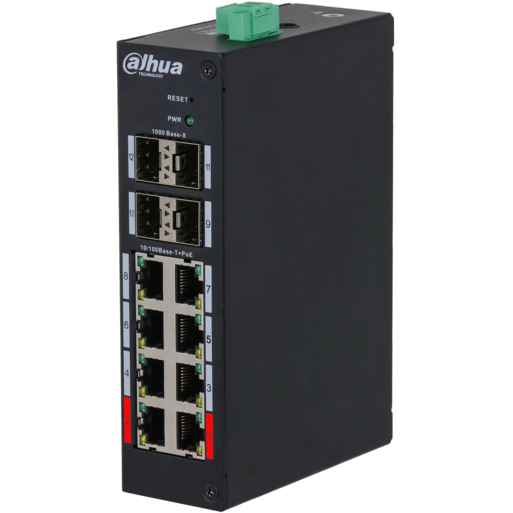 Switch Dahua HS4412-8ET-120, 12 porturi, 8xPoE, managed