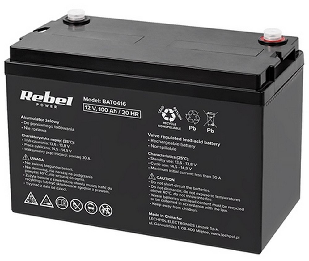 Acumulator GEL 12V 100Ah Rebel Fără Mentenanță