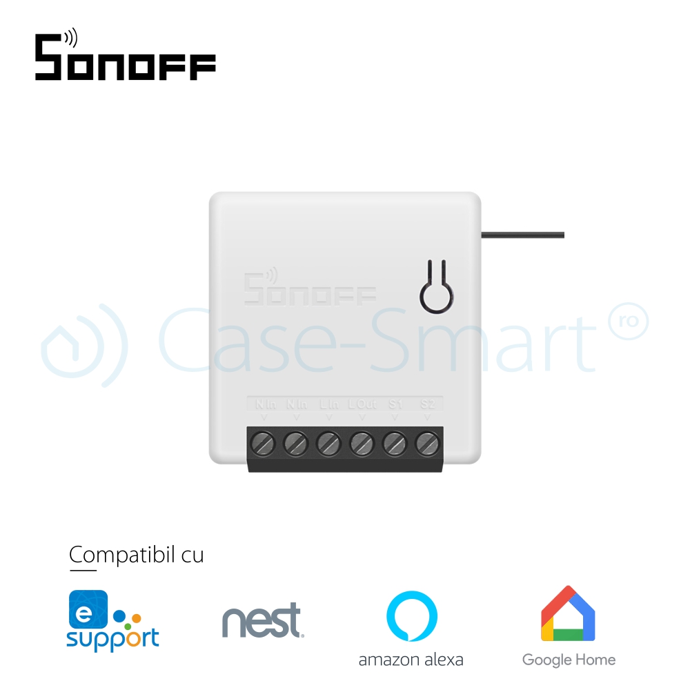 Sonoff Mini Releu Wi-Fi Smart 10A, Control Vocal - imagine 2