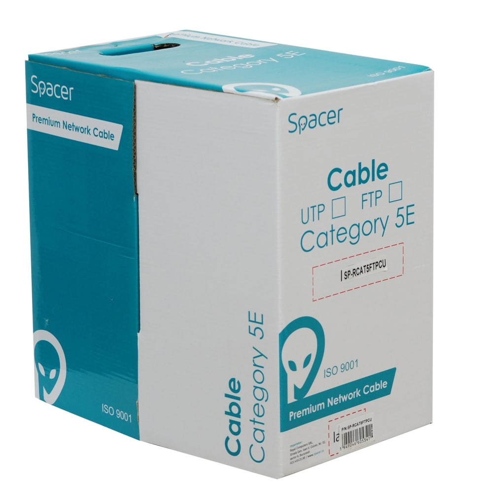 Rola Cablu FTP Cat 5e 305m SPACER - Cupru Calitate Superioară