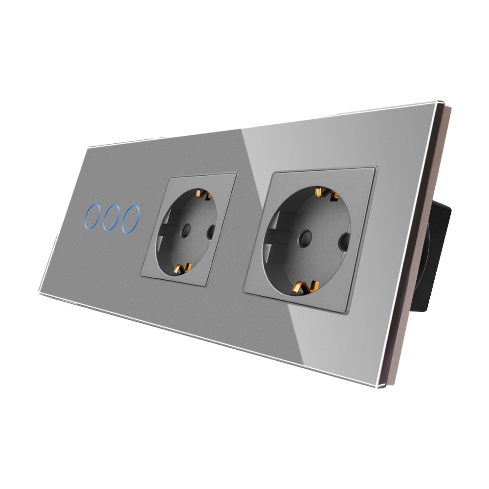 Intrerupator Triplu + 2 Prize Sticla LUXION - imagine 12