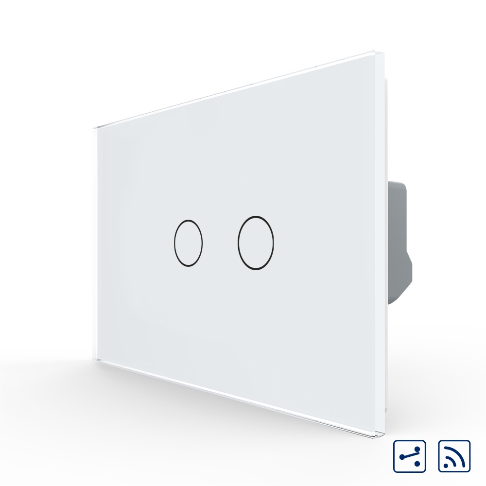 Intrerupator Dublu Touch Wireless Livolo Sticla