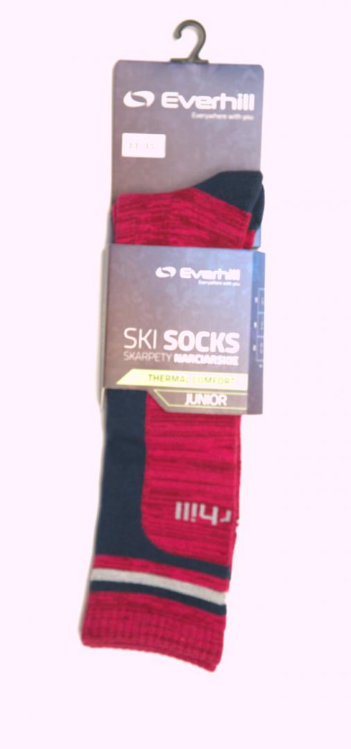 Șosete Ski Junior Everhill Roșu-Negru Mărimea 30-32 - imagine 2