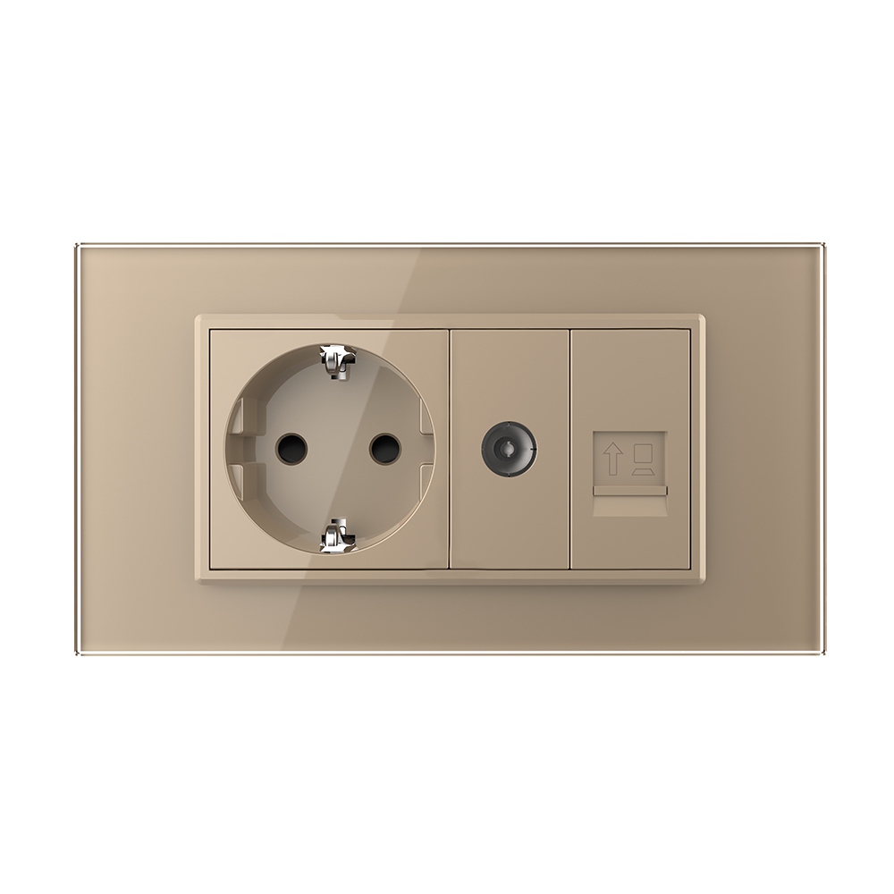 Priza Dubla Livolo Sticla: Schuko, TV, Internet - imagine 9