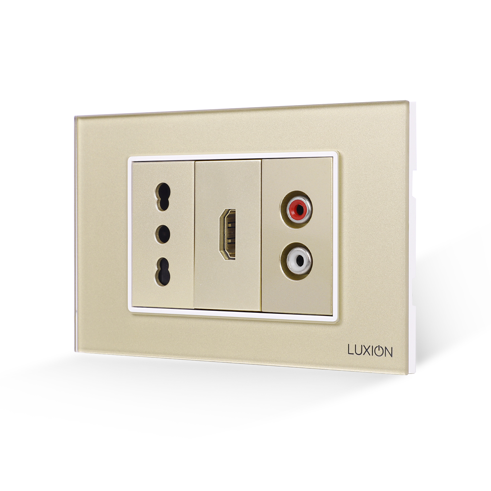 Priza Ingusta + HDMI + Audio cu Rama Sticla LUXION, IP44 - imagine 9
