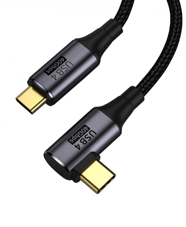 Cablu USB4 40Gbps 8K, Negru, 0.8m