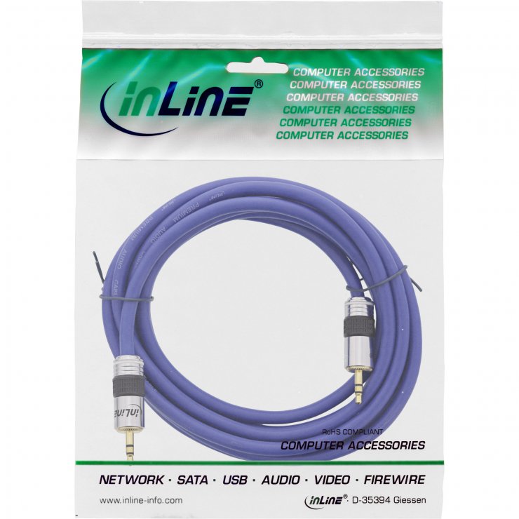 Cablu Audio InLine 3.5mm 10m, Ecranare Dublă