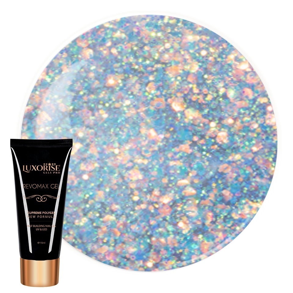 Polygel Luxorise Blue Magic, 15ml - Modelare Ușoară