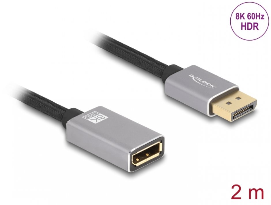 Cablu Prolungitor DisplayPort 8K Delock 2m