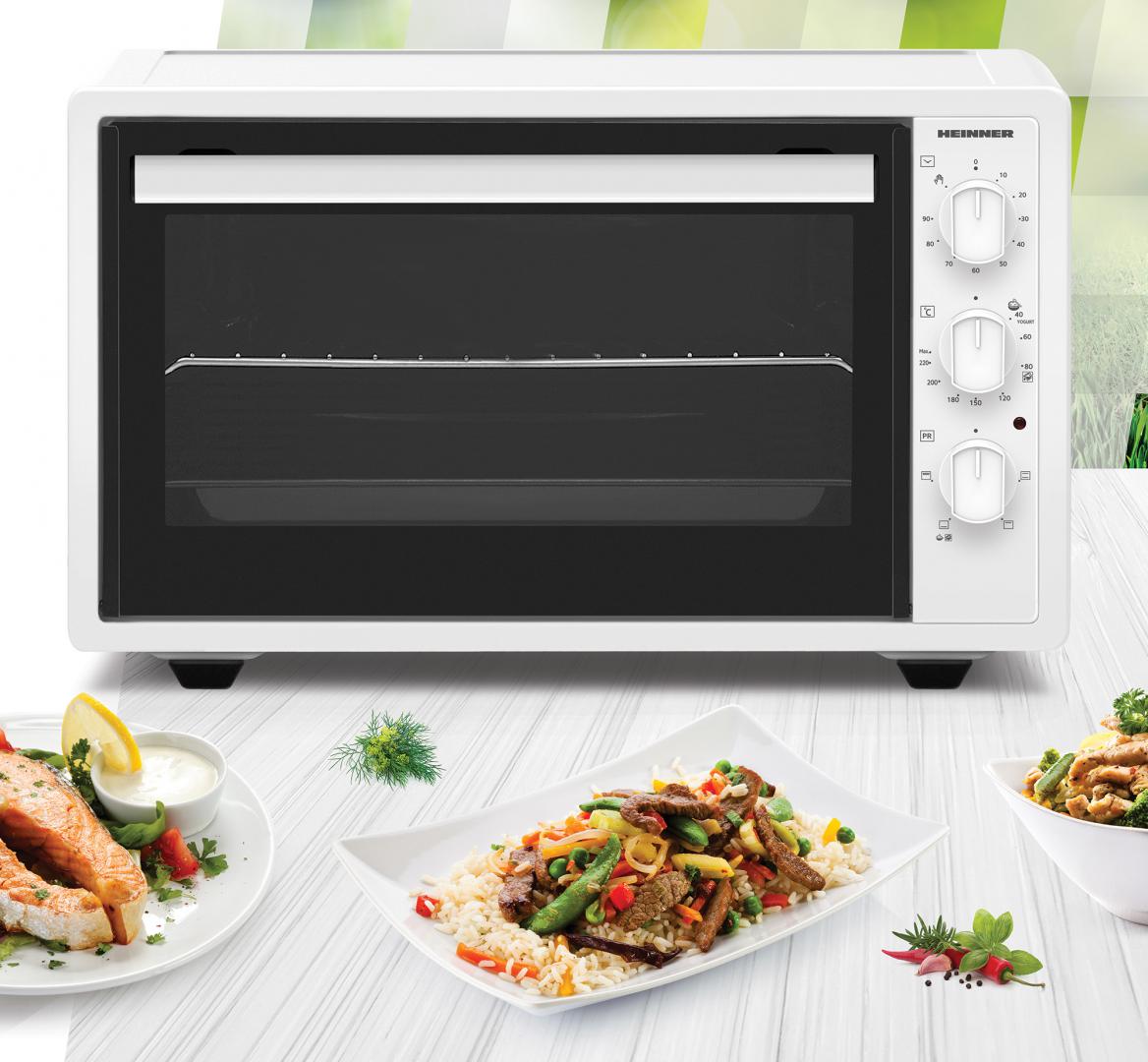 Cuptor Electric Heinner HCE-S37WH 37L 4 Functii Grill Alb - imagine 2