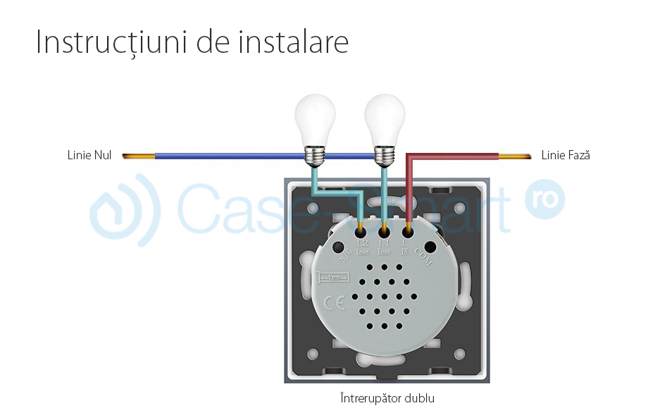 Intrerupator Touch Livolo 2xSimplu+1xDublu Sticla - imagine 5