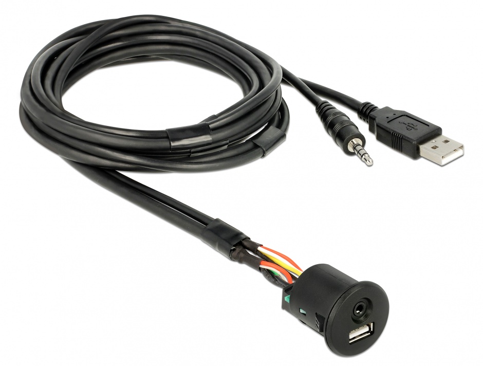 Cablu Delock USB+Audio 2m Negru