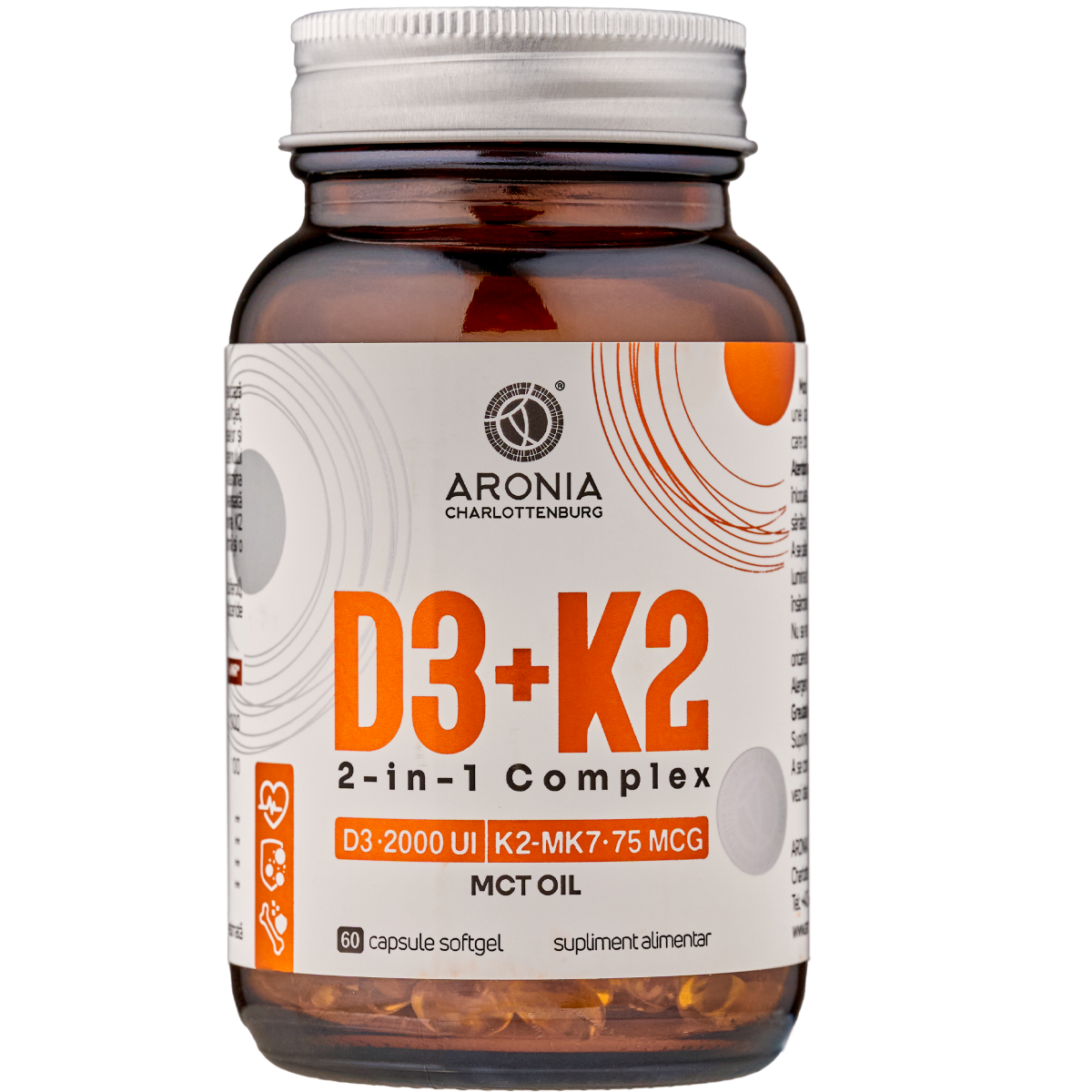 Vitamina D3+K2, 2 in 1 Complex — 2 vitamine esențiale, cu absorbție optimă, pentru sănătatea oaselor, dinților și mușchilor