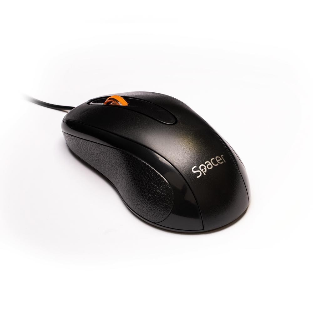 Mouse Spacer SPMO-F01 cu Fir Optic 1000 DPI Negru