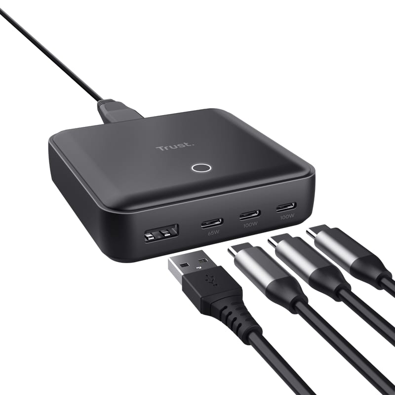 Stație Încărcare Trust 100W 4 Porturi USB-C și USB-A - imagine 5