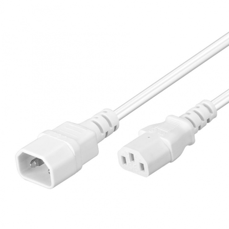 Cablu Alimentare PC IEC C13-C14 Alb 1m