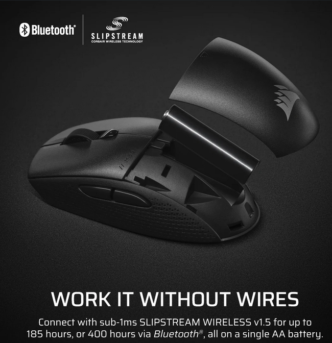 Mouse Gaming Wireless CORSAIR M55 - 24K DPI, 185h Autonomie - imagine 5
