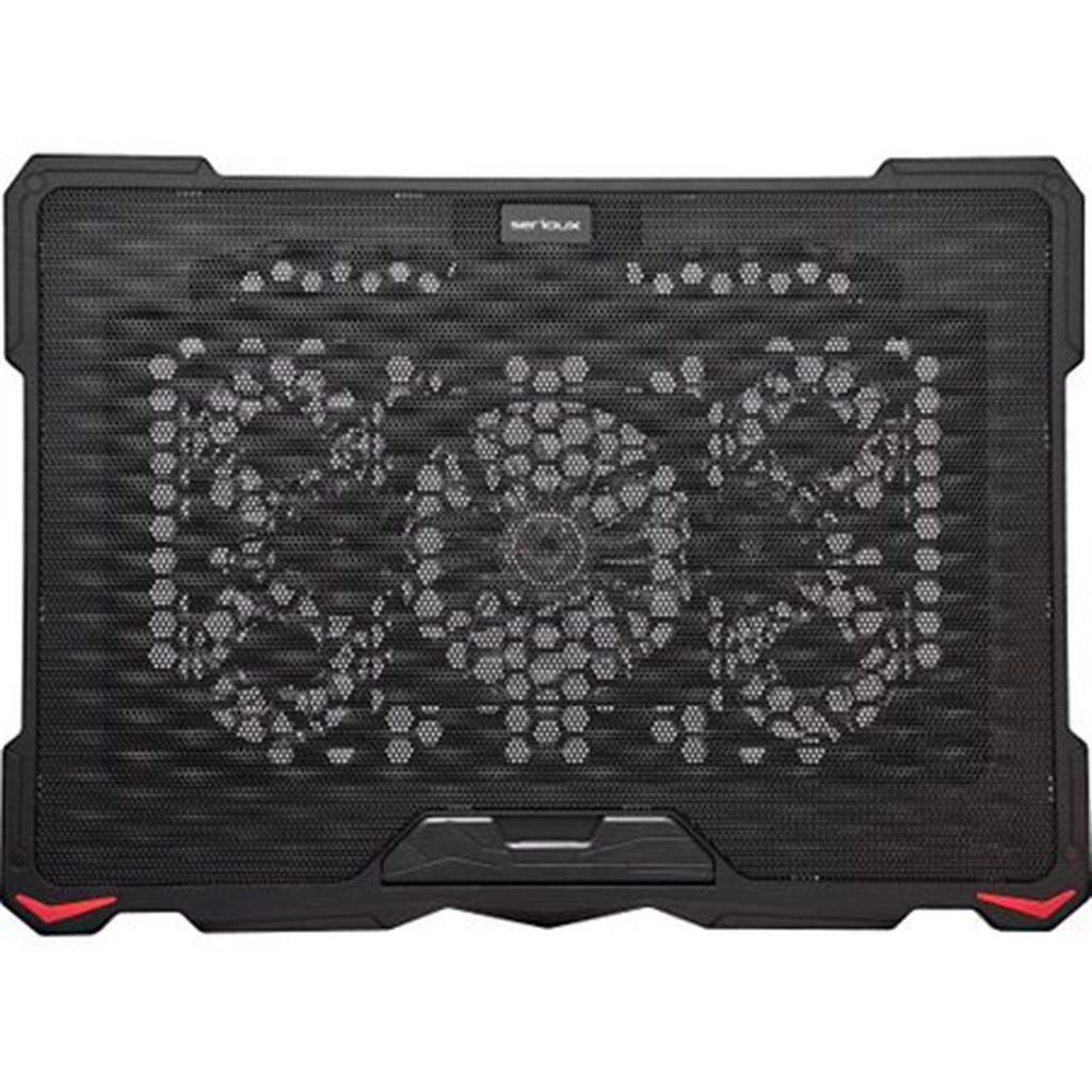 Cooling Pad Serioux 17.3" - 5 Ventilatoare, LED Albastru
