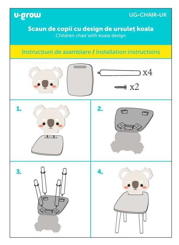 Scaun Copii Design Koala U-Grow - MDF, 115.19 RON - imagine 4