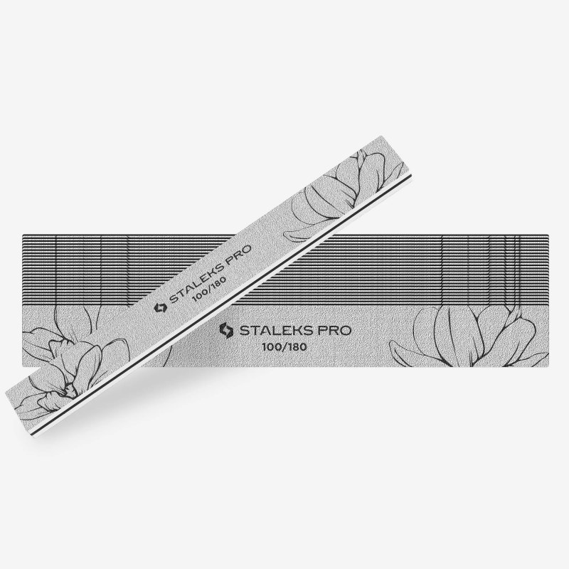 Pilă dreaptă Staleks 100/180 pentru unghii false, 25 buc