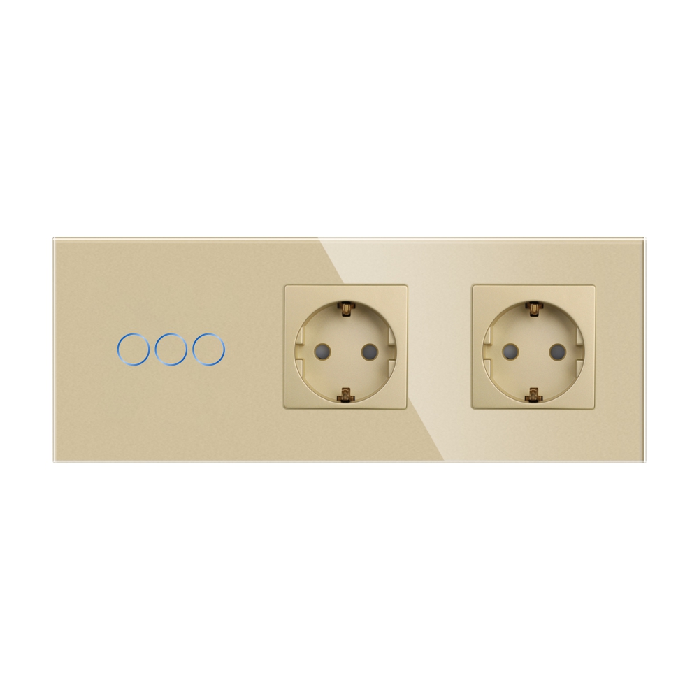 Intrerupator Triplu + 2 Prize Sticla LUXION - imagine 10