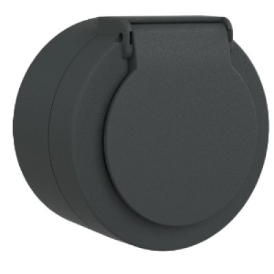 Priza Schuko cu capac Ovivo OV00957, IP54, antracit
